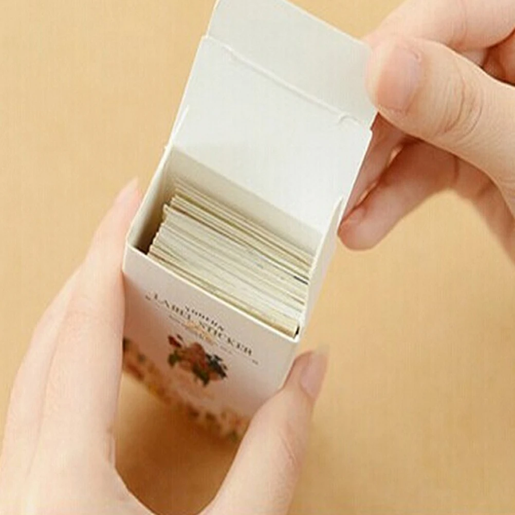 DIY Cartoon Label Sticker Memo Vintage Retro Sticky Paper for Scrapbooking Decoration 52 pcs/bag | Канцтовары для офиса и дома