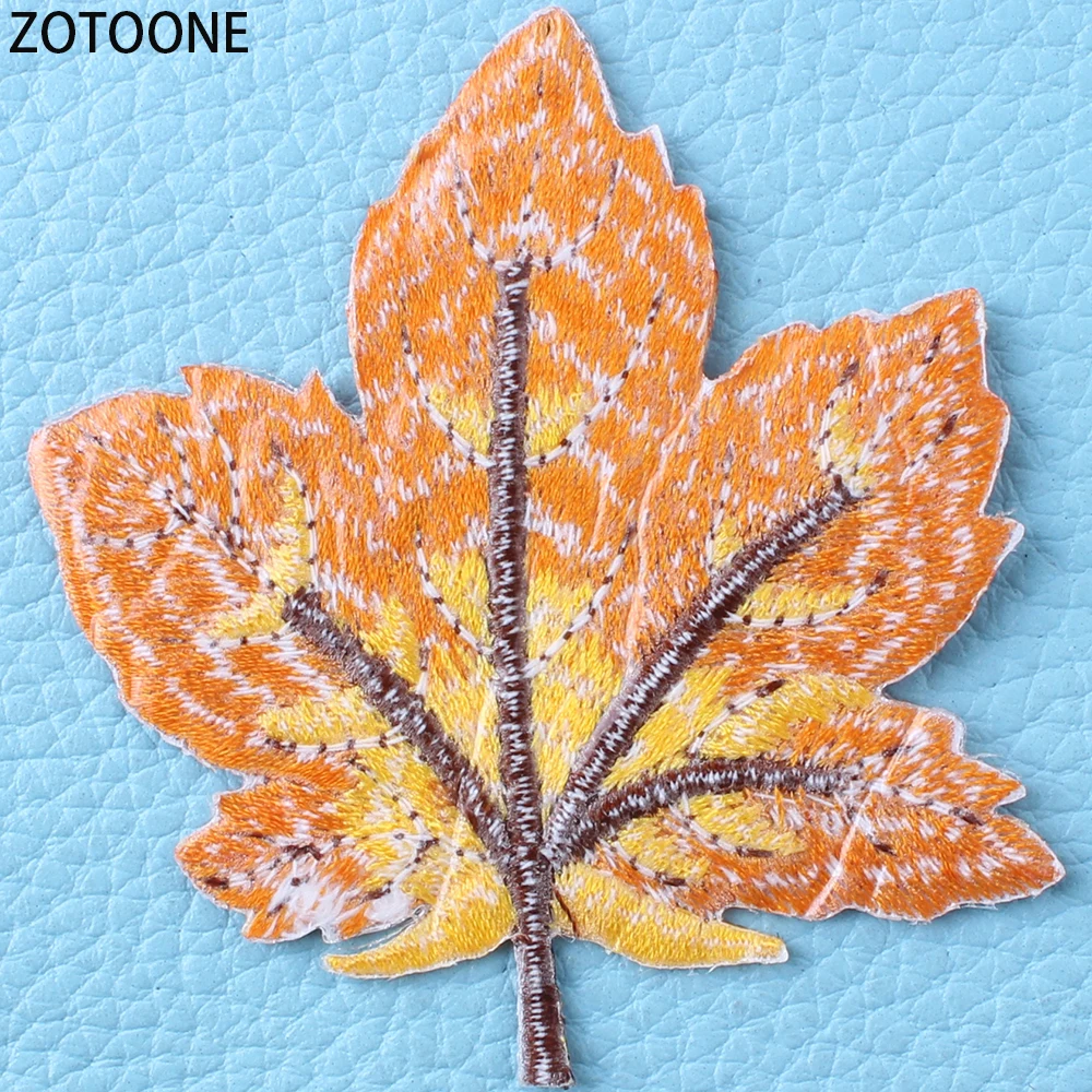 Красочные патчи ZOTOONE с кленовыми листьями для одежды сделай сам вышитая нашивка