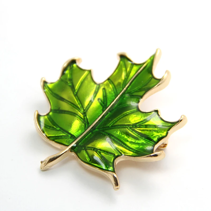 Винтажная эмалированная брошка в виде кленового листа для мужчин и женщин Броши