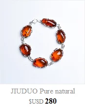 JIUDUO янтарные 925 Серебряные модные серьги для украшения растений идентификационный дизайн Прямая поставка с фабрики специальная упаковка