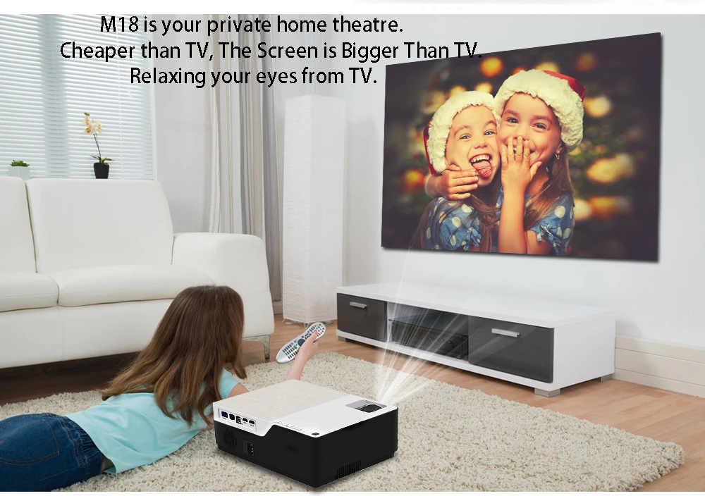 Salange Full HD проектор M18, настоящий 1920x1080 200 дюймов Android 7,1 HDMI USB проектор для игры кино домашний кинотеатр поддержка AC3