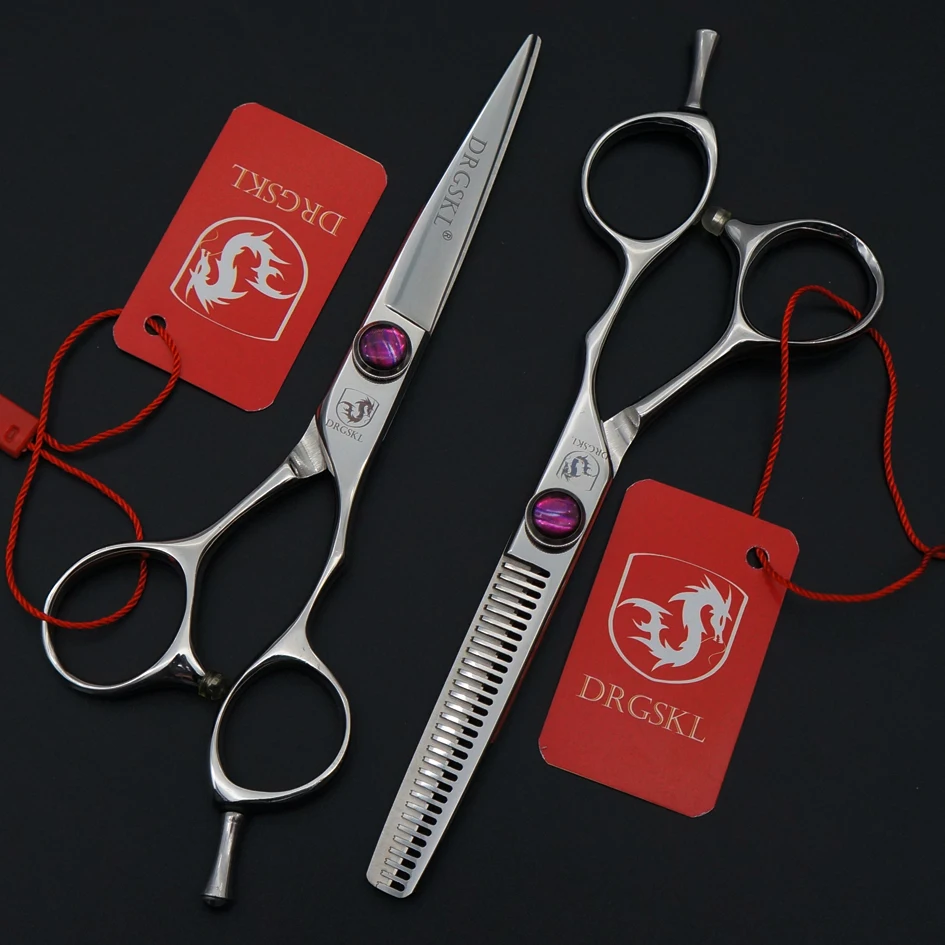 

High-grade DRGSKL professional barber hair cut scissors, 5.5 inch gem screw salon hair hairdressing scissors hair tesoura