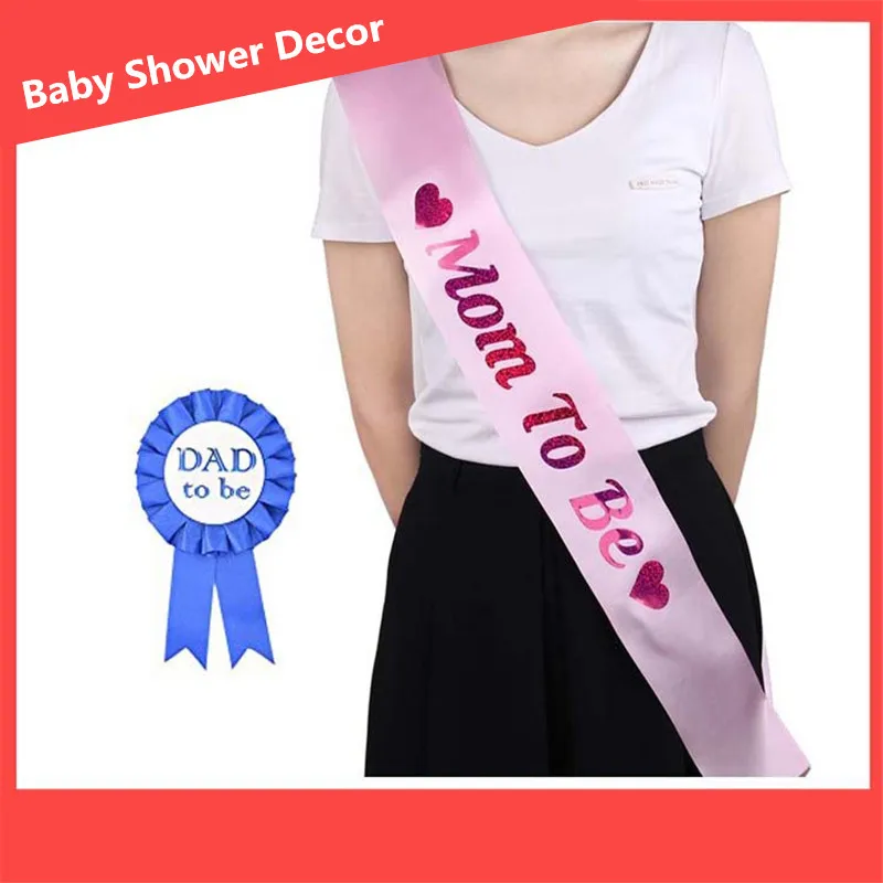 Детская атласная лента для душа наплечный ремень значок папы быть мамой