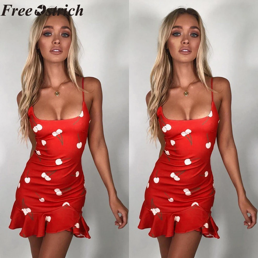 Бесплатная Страусиная мода женское летнее Бандажное платье повседневная одежда