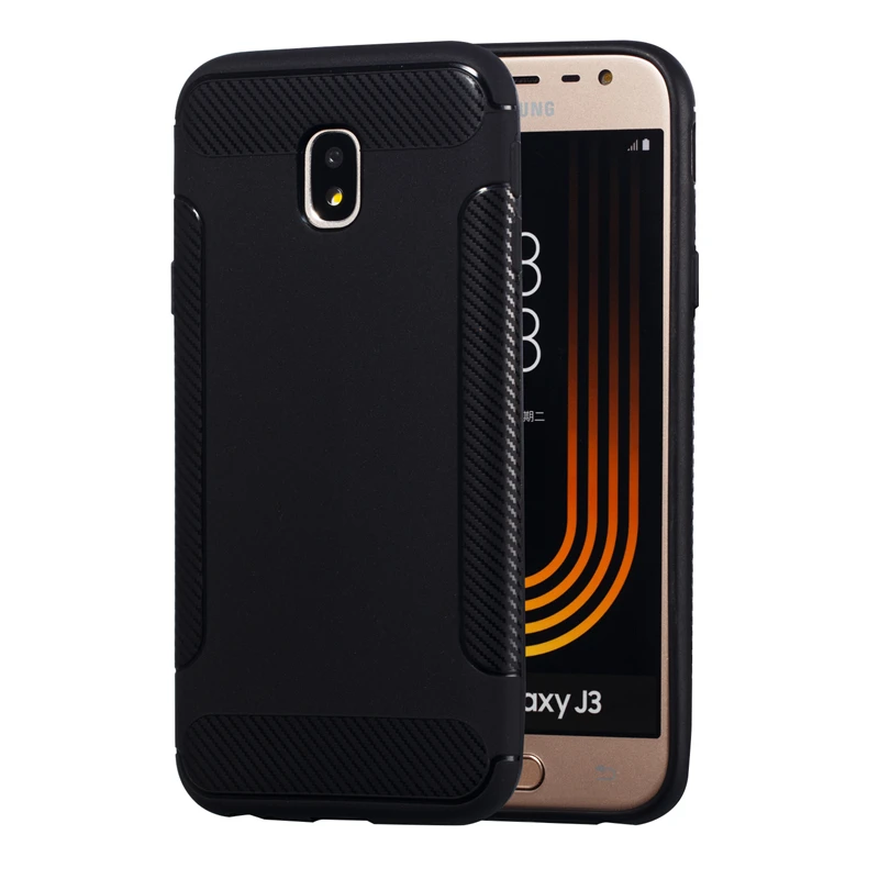 For Cover Samsung Galaxy J3 Case 2017 Anti-Knock Matte Soft Carbon fiber TPU Protective Shell Phone J330 |