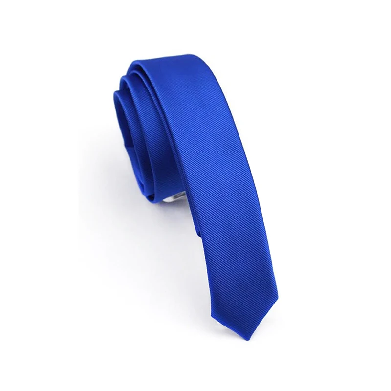 blue KAMBERFT высокое качество 4 см натуральный шелк галстук сплошной цвет черный ручной работы модные мужские тканые Узкие галстуки для свадебной вечеринки - Цвет: blue