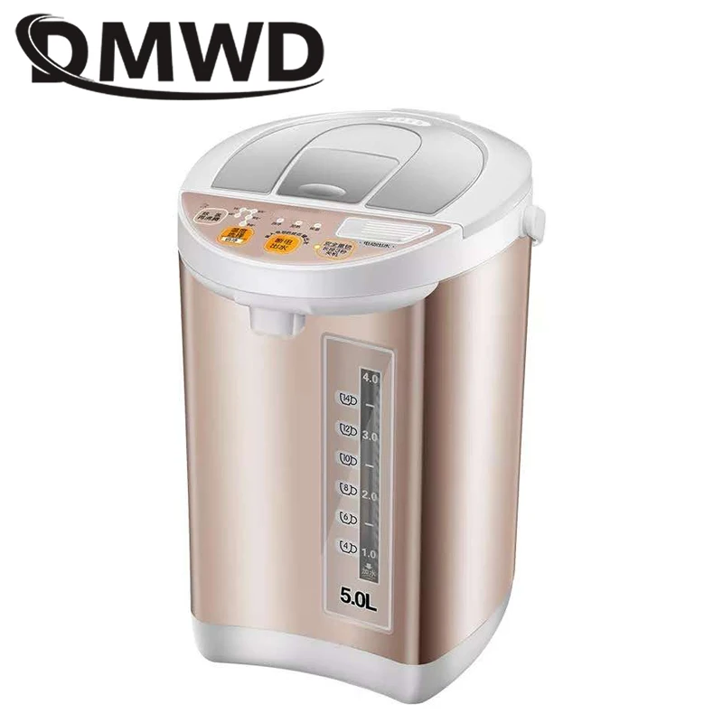 

DMWD Household electrical kettle stainless steel thermal insulation teapot 5L quick heating hot water bottle boiler heater EU US