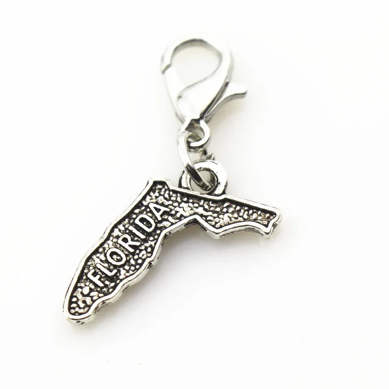 

20pcs/lot Florida dangle charms lobster clasp hanging charms pendant/bracelet accessories floating charms diy jewelry