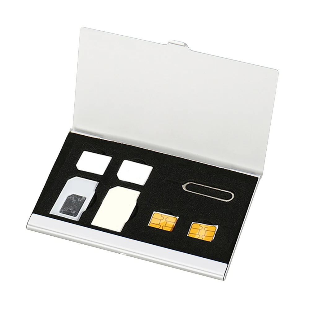 Обычный/Micro/Nano чехол для хранения карт Защита SIM держатель из алюминиевого сплава