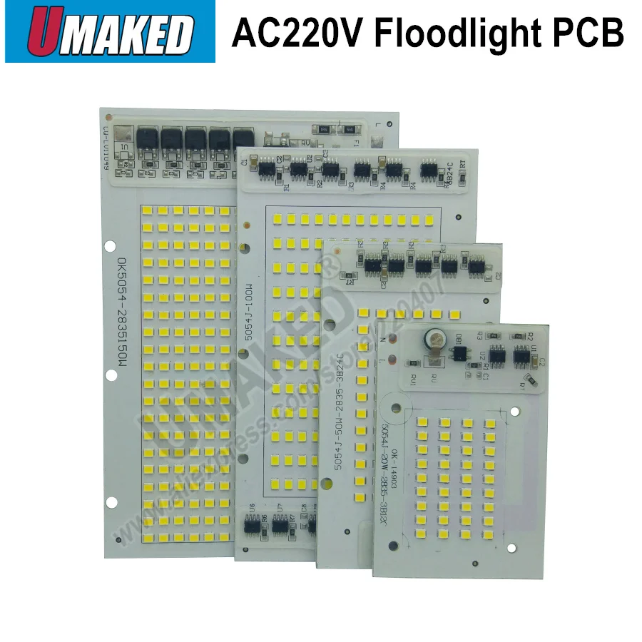 COB светодиодные лампы чип лампа Smart IC 220 В 50 Вт 112x61 мм для наружного Прожектора