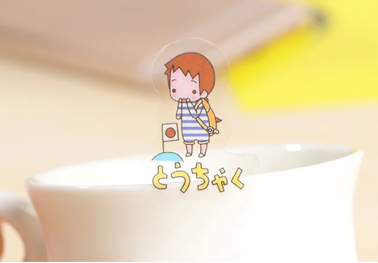 6 шт./лот Kawaii girl travel PVC Sticker for DIY Скрапбукинг дневник телефонные стикеры продукция