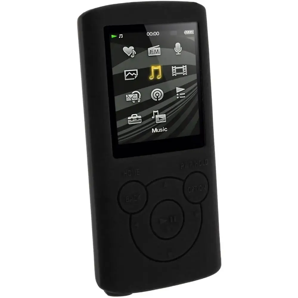 Black Case E384 чехол для «Sony Walkman NWZ» E383 E384 E385 Mp3 чехол Крышка силиконовая NW-E383 E384 E385 резиновый гелевый кожаный чехол-бампер с Mp3 Чехлы Lanyard - Цвет: Black Case