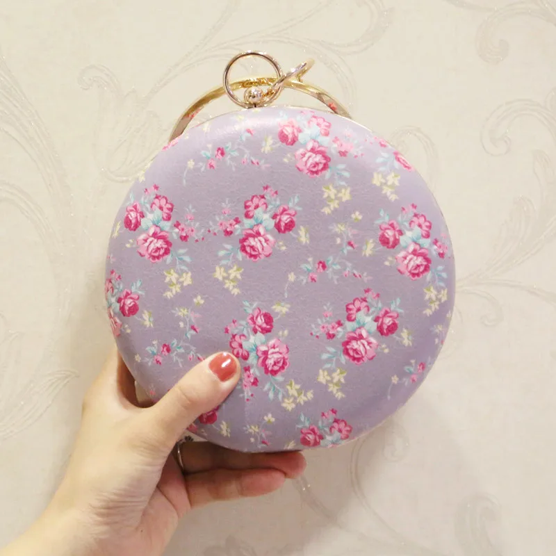 ETAILL бриллианты круглая ручка цветы сумка Шарообразная Сумочка с золотой