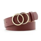 Женский ремень с двойной круглой пряжкой, дизайнерский ремень с цветочным принтом, высокое качество