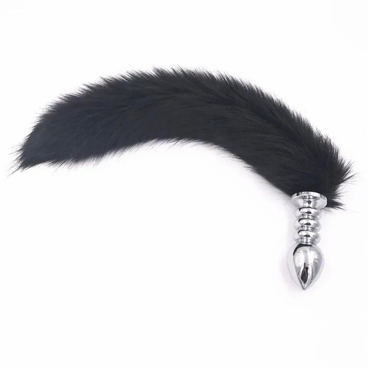 2 Pcs/Lot Vibrator And Black 40cm Fox Tail Anal Plug Metal Toys Butt Sex for Woman Men Sexy Adult Toy | Красота и здоровье