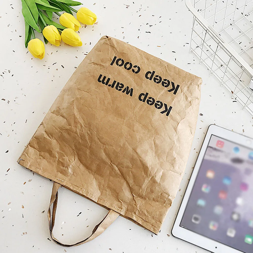 Новые деревянные женские прозрачные крафт-бумажные винтажные сумки на плечо с надписью, одноцветные повседневные сумки-тоут, дорожный пакет для шоппинга#25