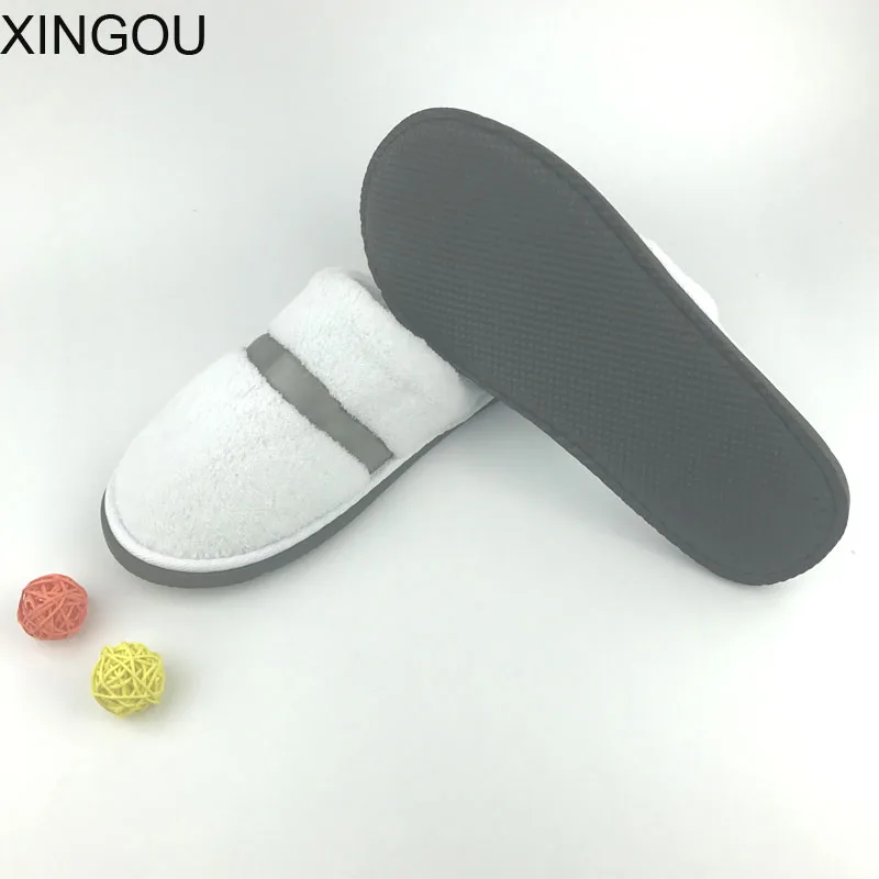 Новинка Фланелевые домашние тапочки женские однотонные Тапочки для гостей