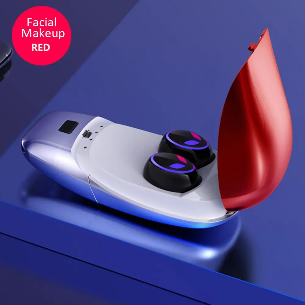 Red 1 CALETOP Bluetooth 5,0 наушники TWS настоящие беспроводные наушники HIFI 6D стерео музыкальные мини наушники с двойным микрофоном классная ламповая гарнитура - Цвет: Red 1