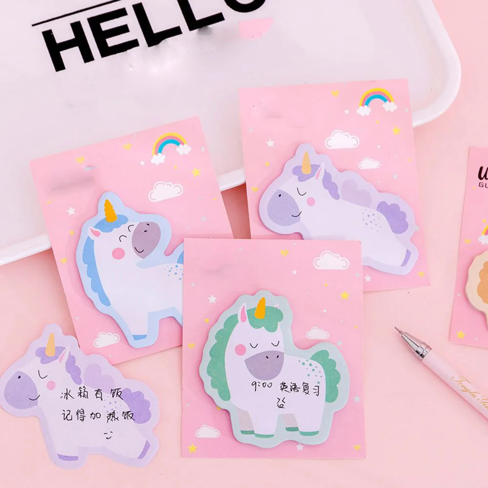 30 листов/шт милый Единорог блокнот для заметок Kawaii Канцелярские Стикеры наклейка для планировщика канцелярские принадлежности Школьные принадлежности