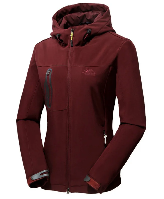 Wine red Женские теплые зимние водонепроницаемые флисовые куртки больших размеров 5XL, флисовые куртки для женщин, кемпинга, охоты, пеших прогулок, альпинизма, лыжного спорта - Цвет: Wine red