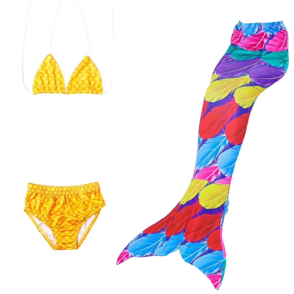 4 шт. хвост русалки Ариэль для девочек костюм плавания Детские хвосты с