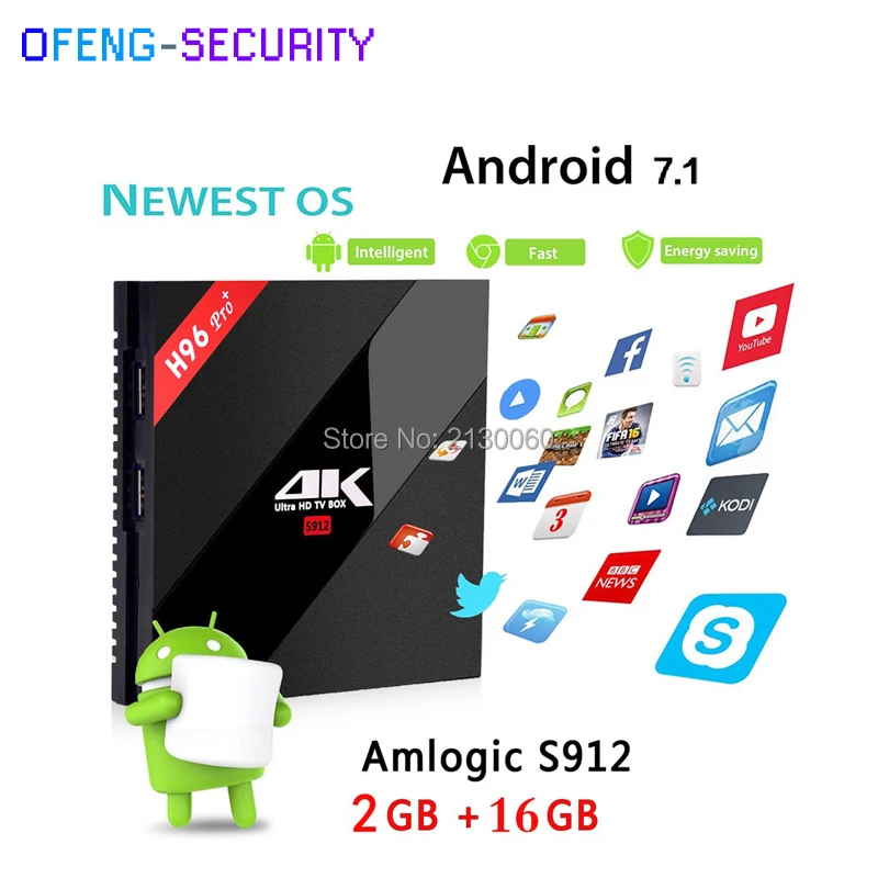 H96 PRO Plus Android 7 1 с 3g 16g ТВ-приставка Amlogic S912 Восьмиядерный 2 4 ГГц клавиатурой |