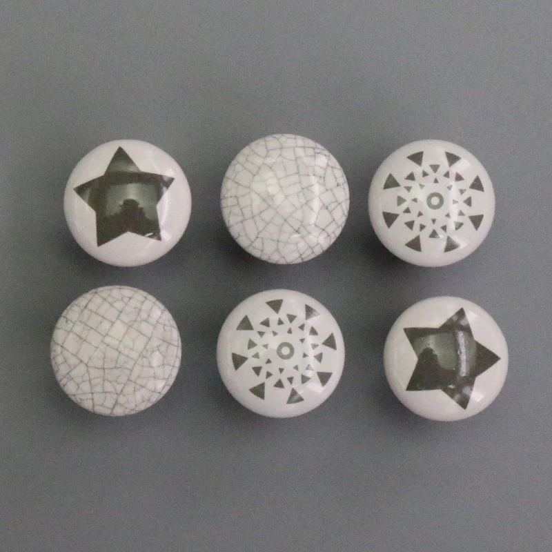 2PCS Antique Ceramic Knobs, Handles Pulls for Cabinets, Cupboard Dresser, Drawers, Kitchen Furniture Or Kids Room