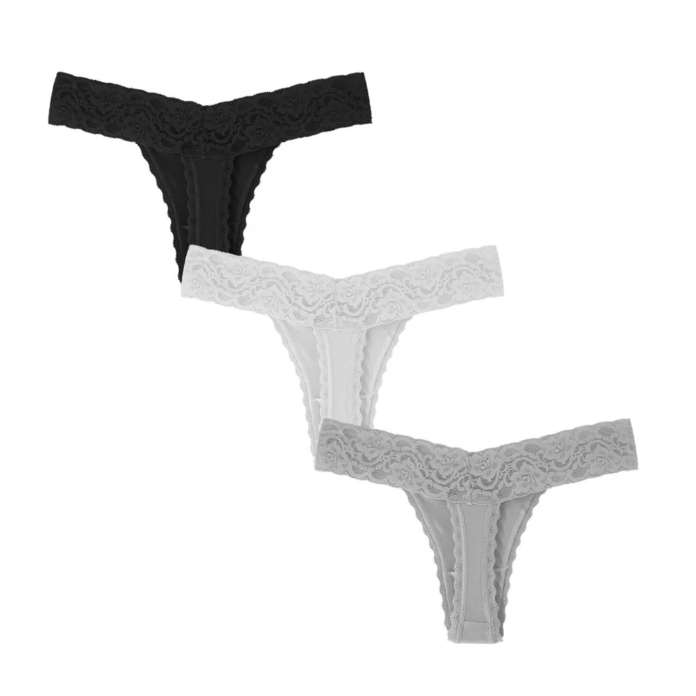 black white gray GAREDOB A+(американский размер xs-xl) сексуальные трусики хлопковые трусики для женщин стринги 3D пошив Танга комфорт гарантировано - Цвет: black white gray