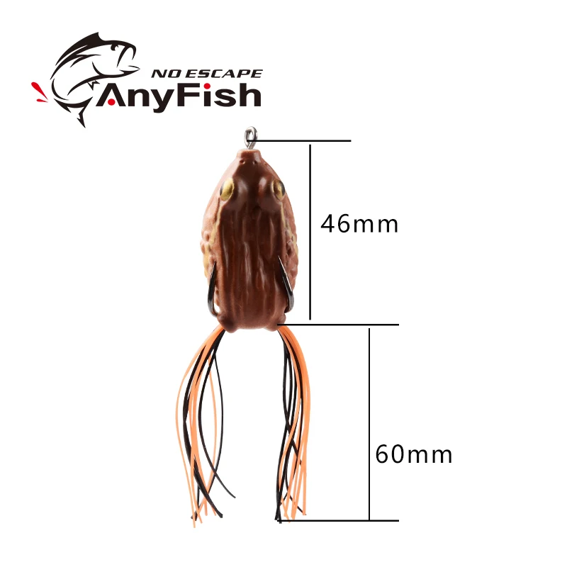 ANYFISH счастливая лягушка 1 шт. мягкая рыболовная приманка 4 2 см/7g двойные крючки