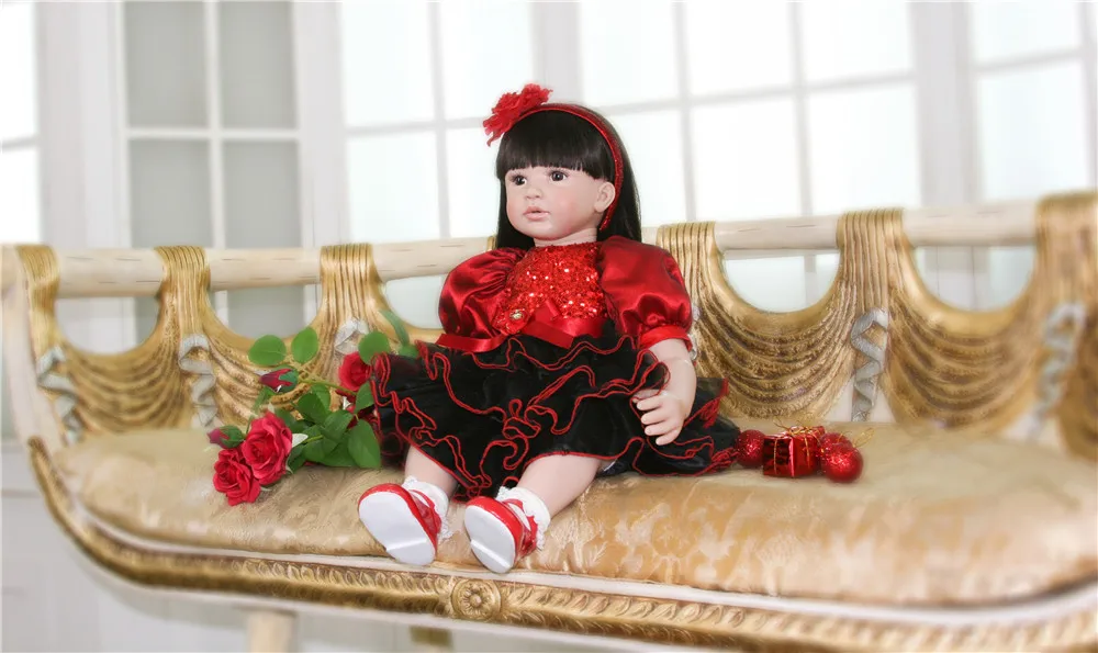 60cm Silicone Reborn Baby Doll Toys 24 inch Vinyl Princess Toddler bebe Dolls reborn Girls Birthday Gift Present | Игрушки и хобби