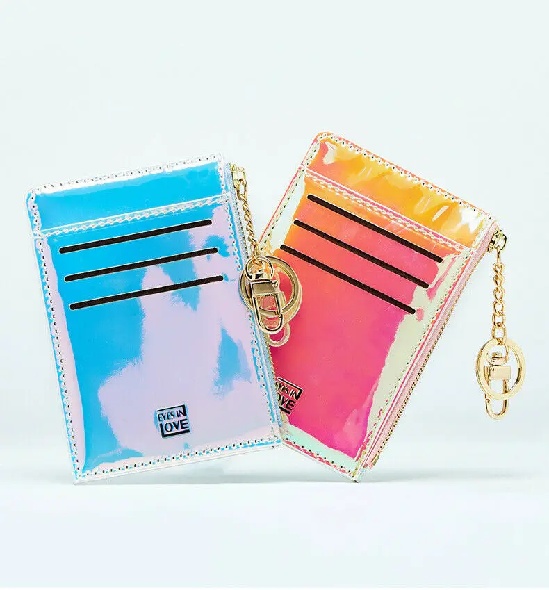 Кошелек женский блестящий с золотыми цепочками складной светильник 2019|Держатели