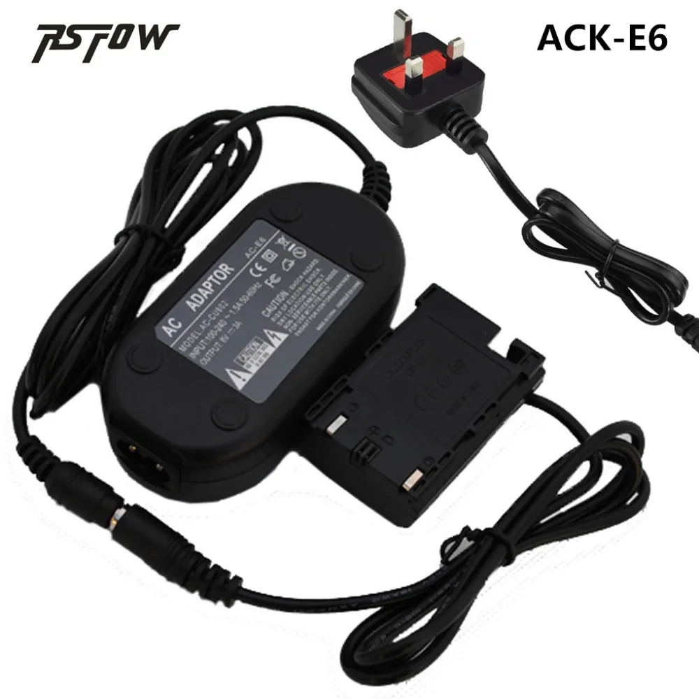 

ACK-E6 Fully decoded Power Adapter supply charger+DR-E6 LP-E6 Coupler for Canon EOS 60D 70D 80D 6D 7D 5D2 5D3 5D4 5DSr mark IV