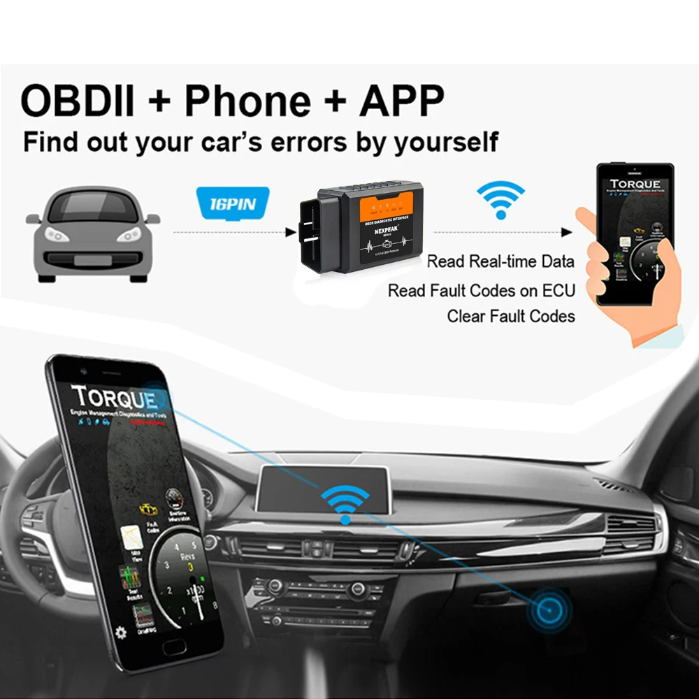Универсальный OBD2 ELM327 V1.5 Bluetooth/Wifi pic18f25k80 для iPhone IOS Авто OBD сканер инструмент OBD 2 ELM 327 V1.5 Wi-Fi ODB2