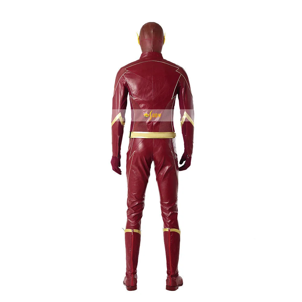 Индивидуальный заказ флэш Косплей CostumeThe Flash сезон 4 Барри Аллен костюм Флэша карнавальные костюмы на Хэллоуин для взрослых мужчин униформа
