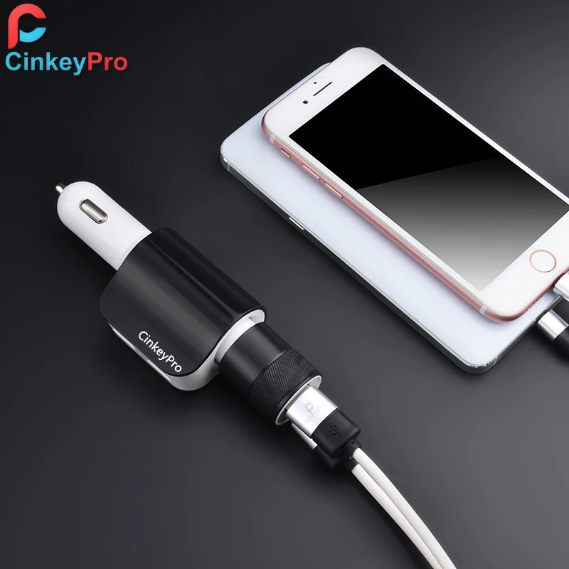 CinkeyPro автомобильное зарядное устройство прикуриватель адаптер 3.1A 2 порта USB телефон адаптер зарядки Micro type C кабель для iPhone samsung
