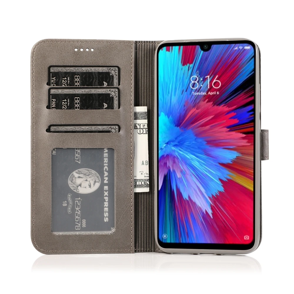 Чехол для Redmi Note 7 чехол Xiaomi 5 6 Pro телефона простой Магнитный Флип кейс кожаный