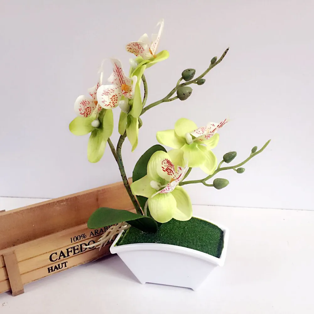 Двойная вилка ветка Бабочка Орхидея завод бонсай креативные искусственные цветы
