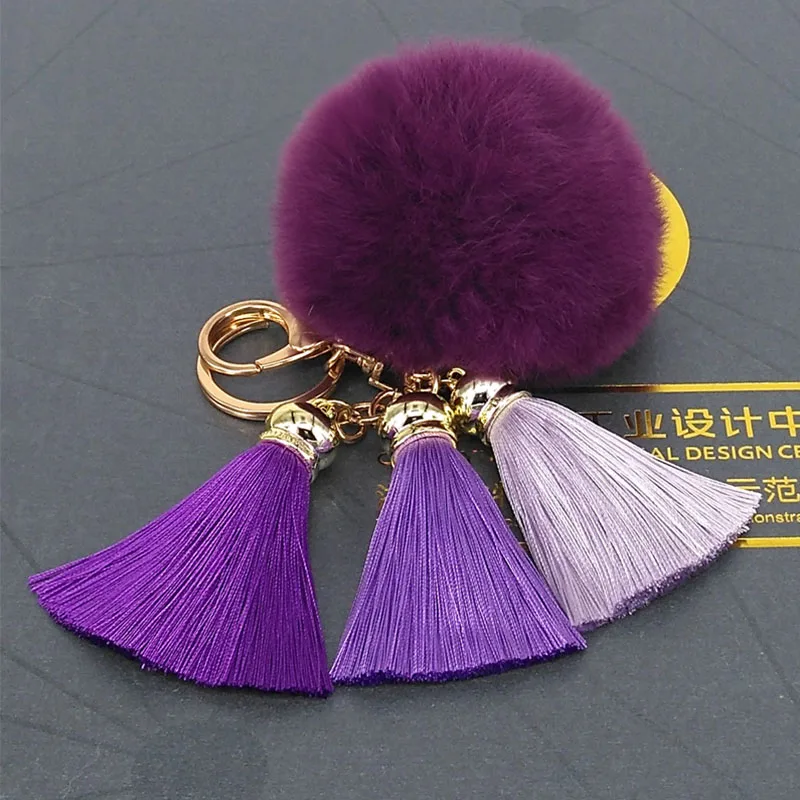 Новинка 1 шт. пышные шаровые брелоки с кисточками милые Брелоки для ключей