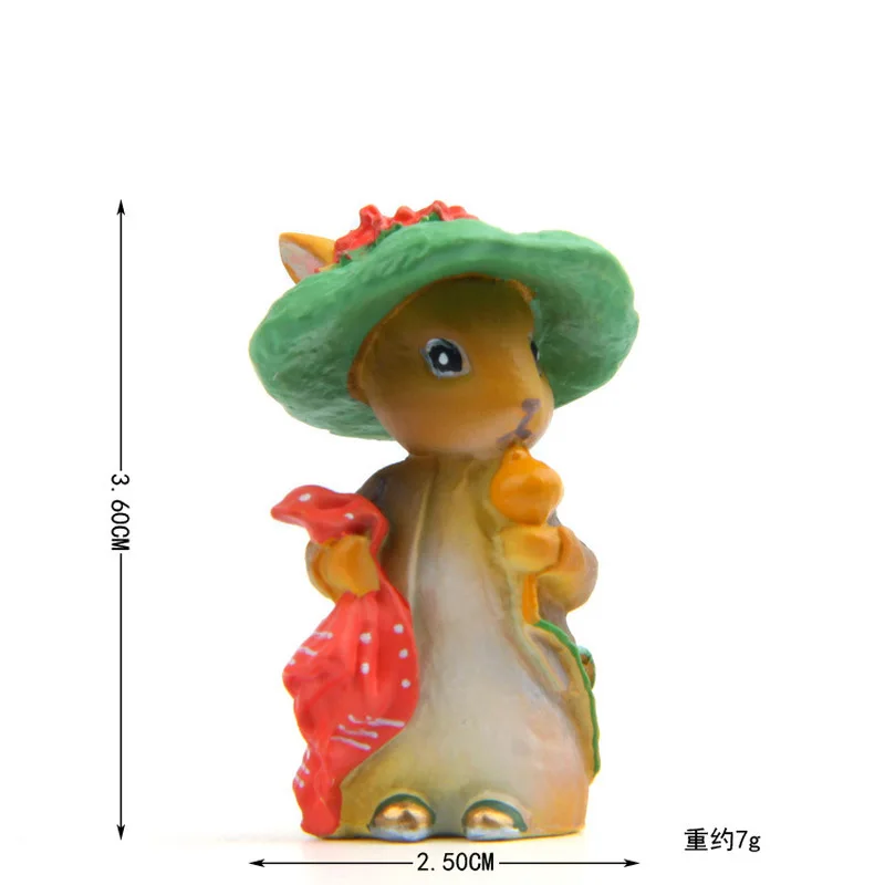 2 шт./лот Кролик Питер едят редис с шляпа кролика украшение куклы мини фигурка