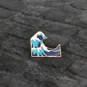 Cool Summer Holiday Ocean jewelry Blue Sea wave brooch Men women clothing backpack bag accessories P in Pakistan