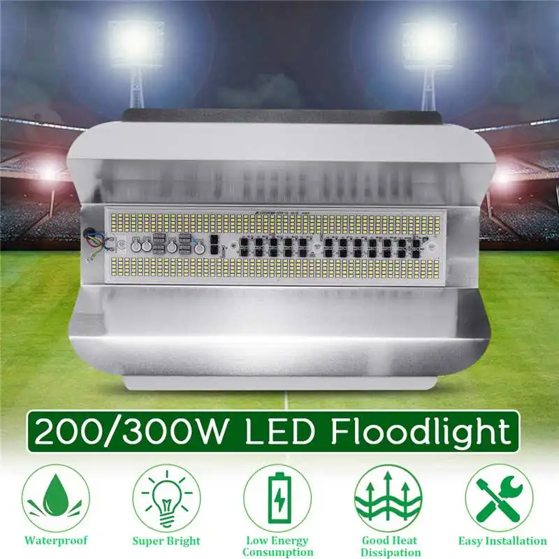 

200/300W LED Flood Light Projector Searchlight 18000LM High power Waterproof Floodlight Outdoor Lighting AC180-260V Wall Light