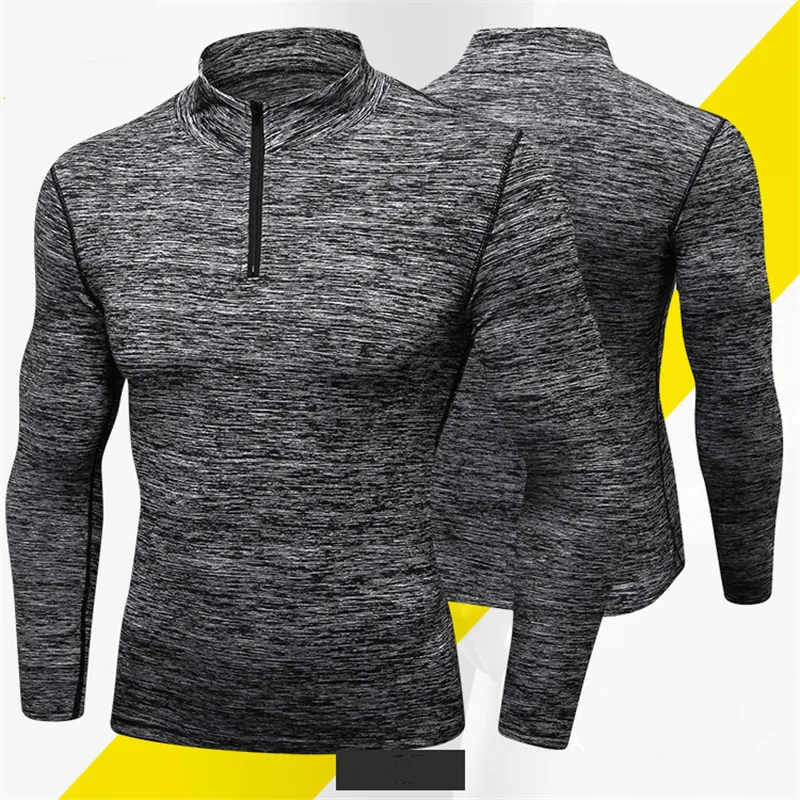 Спортивная мужская быстросохнущая футболка с длинным рукавом спортивный топ