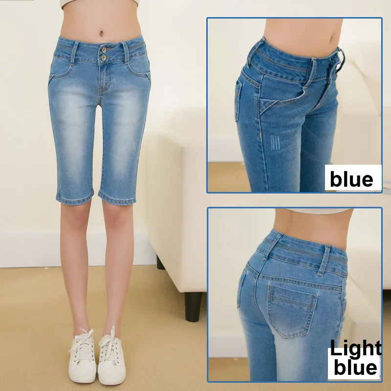 New Summer knee length Denim shorts 