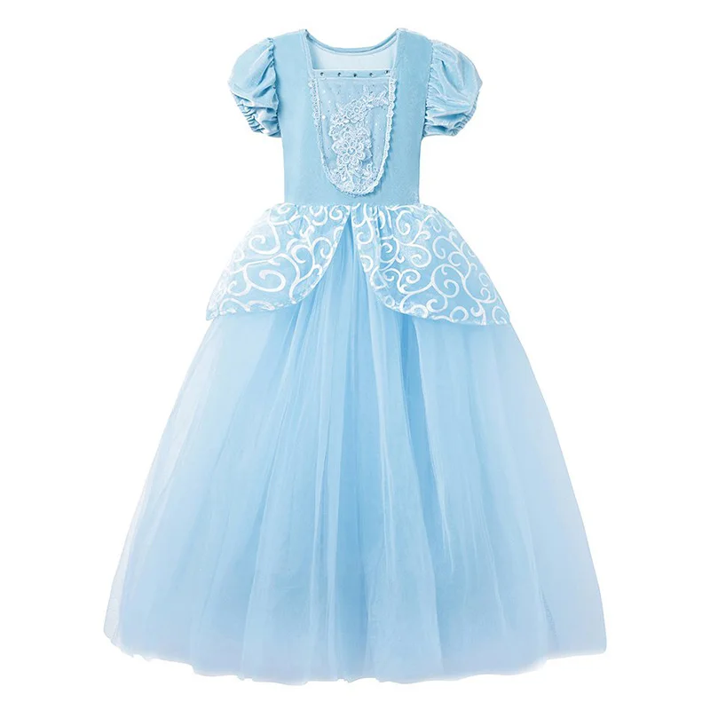 Dress 02 Only Платье принцессы Золушки для девочек; Детский карнавальный костюм без рукавов с бабочками; детское нарядное платье для дня рождения и свадьбы - Цвет: Dress 02 Only