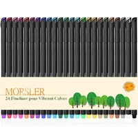 24 colors fine liner pen set art marker drawing colorful liquid ink pens creative painting pens stationery school supplies hook