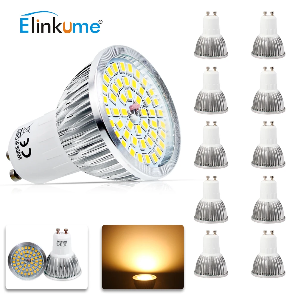 10x шт GU10 6 Вт 48 SMD 2835 светодиодная лампочка теплый белый холодный whtite AC 90 240 V лампа