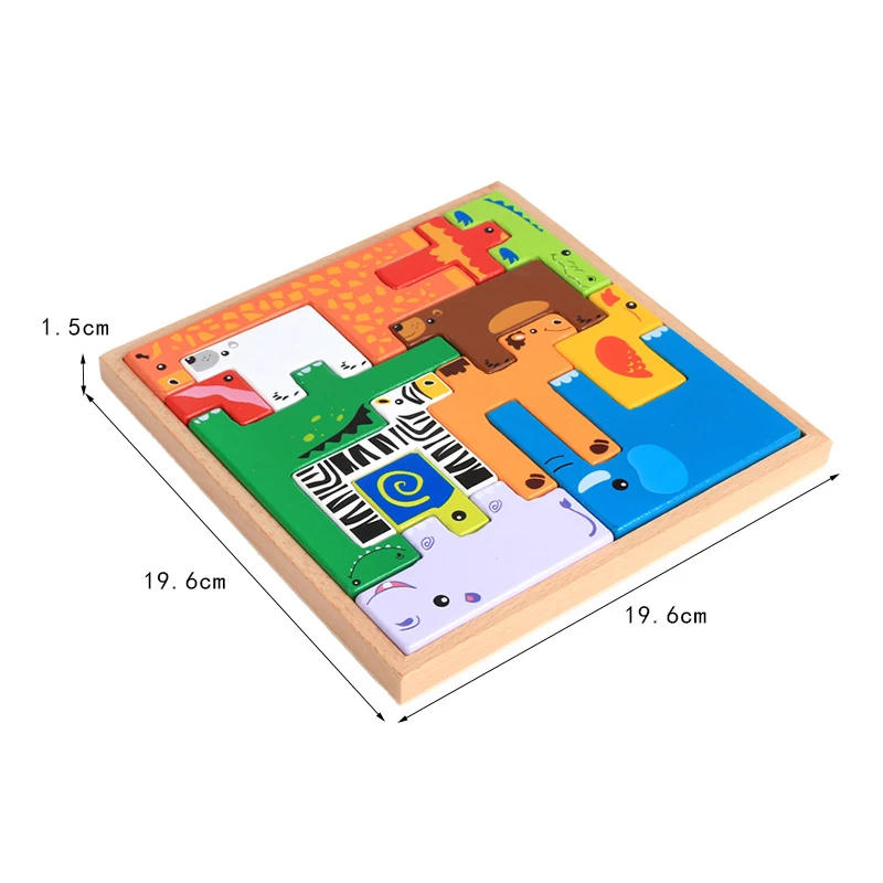 Высокое качество Детские деревянные игрушки 3D блоки животные строительные стек