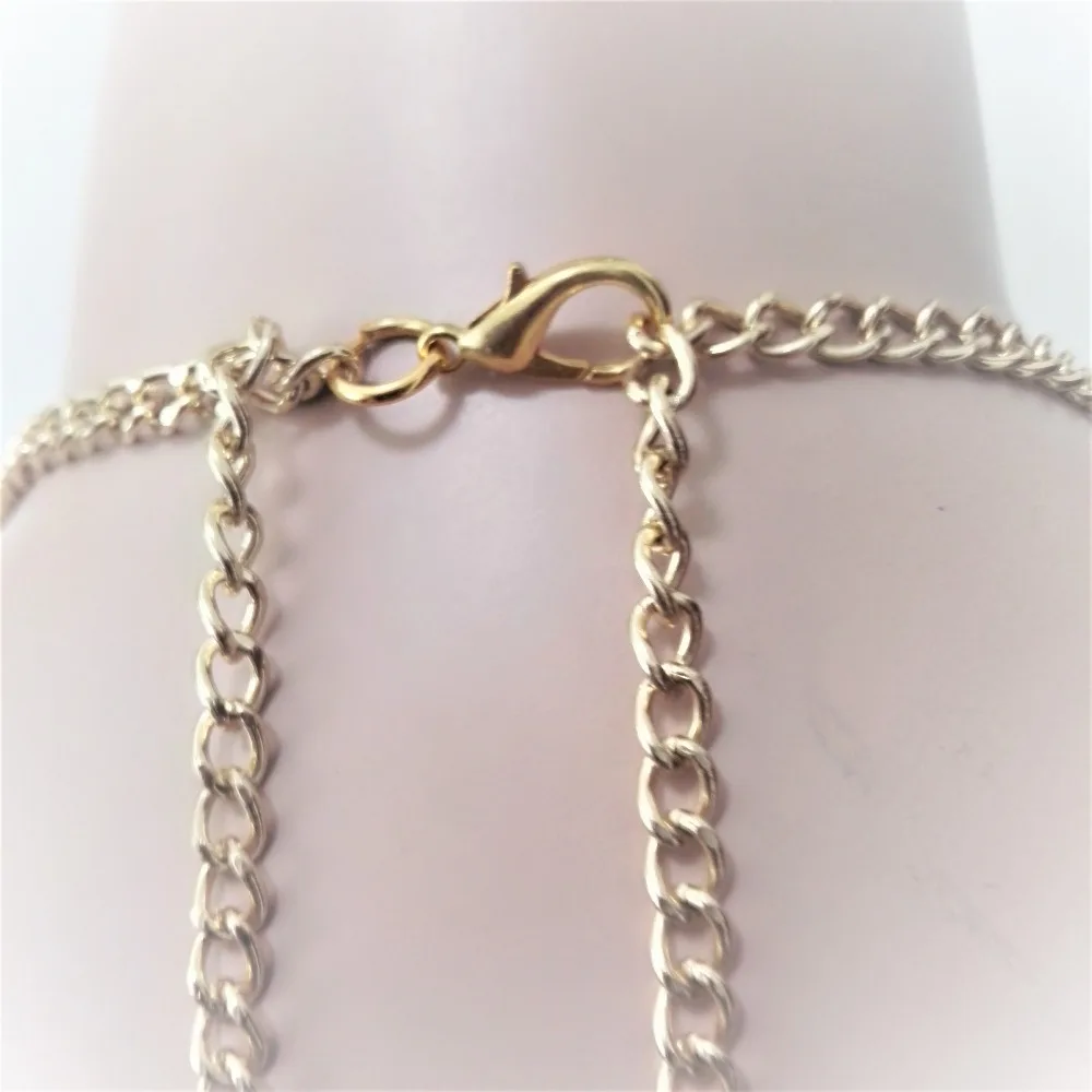 Женская Шипованная заклепка панк Небесно Голубой Кожаный портупея цепь ручной