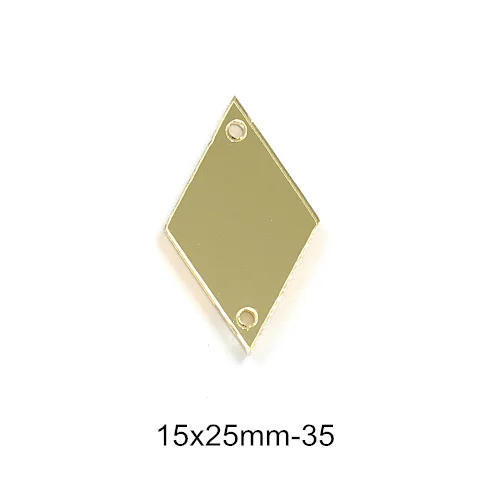 35-15x25mm Пробивая по доступной цене! 50 шт. шампанское зеркало пришить стразы неправильной формы акриловые зеркала на камнях со стразами для свадьбы платье B3597 - Цвет: 35-15x25mm