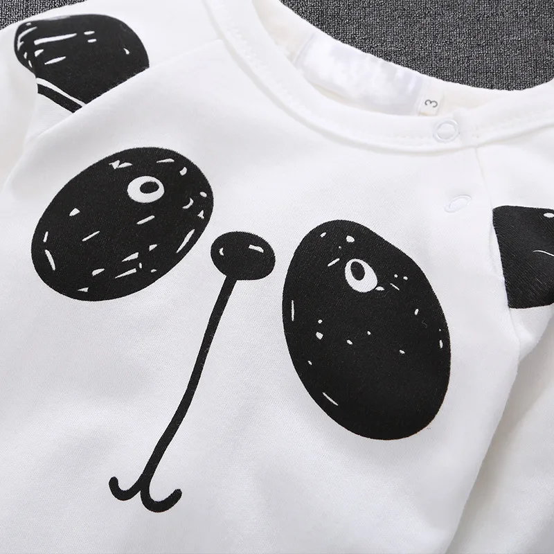 2018 детские комбинезоны для новорожденных с рисунком панды из хлопка длинными